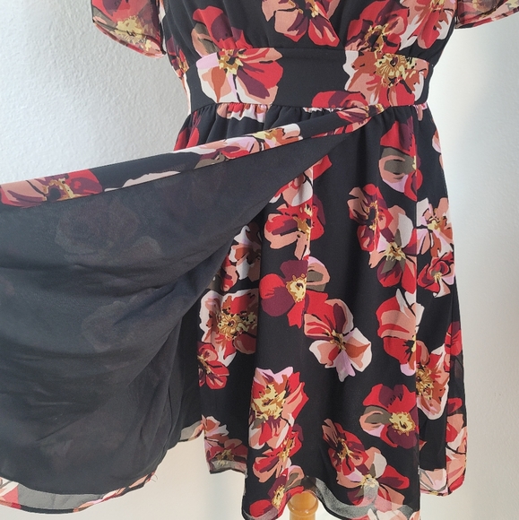 MADEWELL TULIP-SLEEVE IN FRENCH ROSE FAUX-WRAP MINI DRESS SIZE 2 - Picture 8 of 16